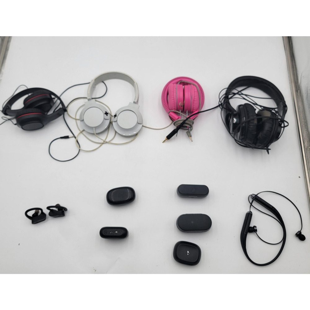Mixed Lot Headphones Earbuds Skullcandy Shure Philips Sol Republic Parts Repair